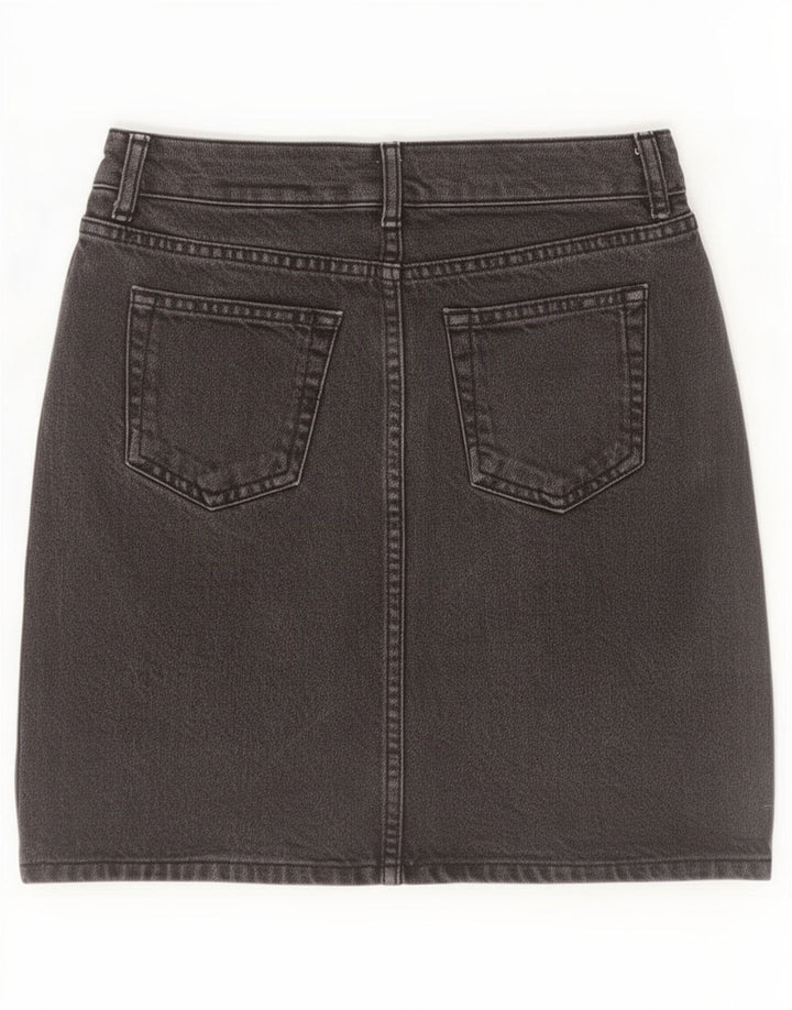 Fusta mini denim Topshop pentru femei W26, bumbac negru mic