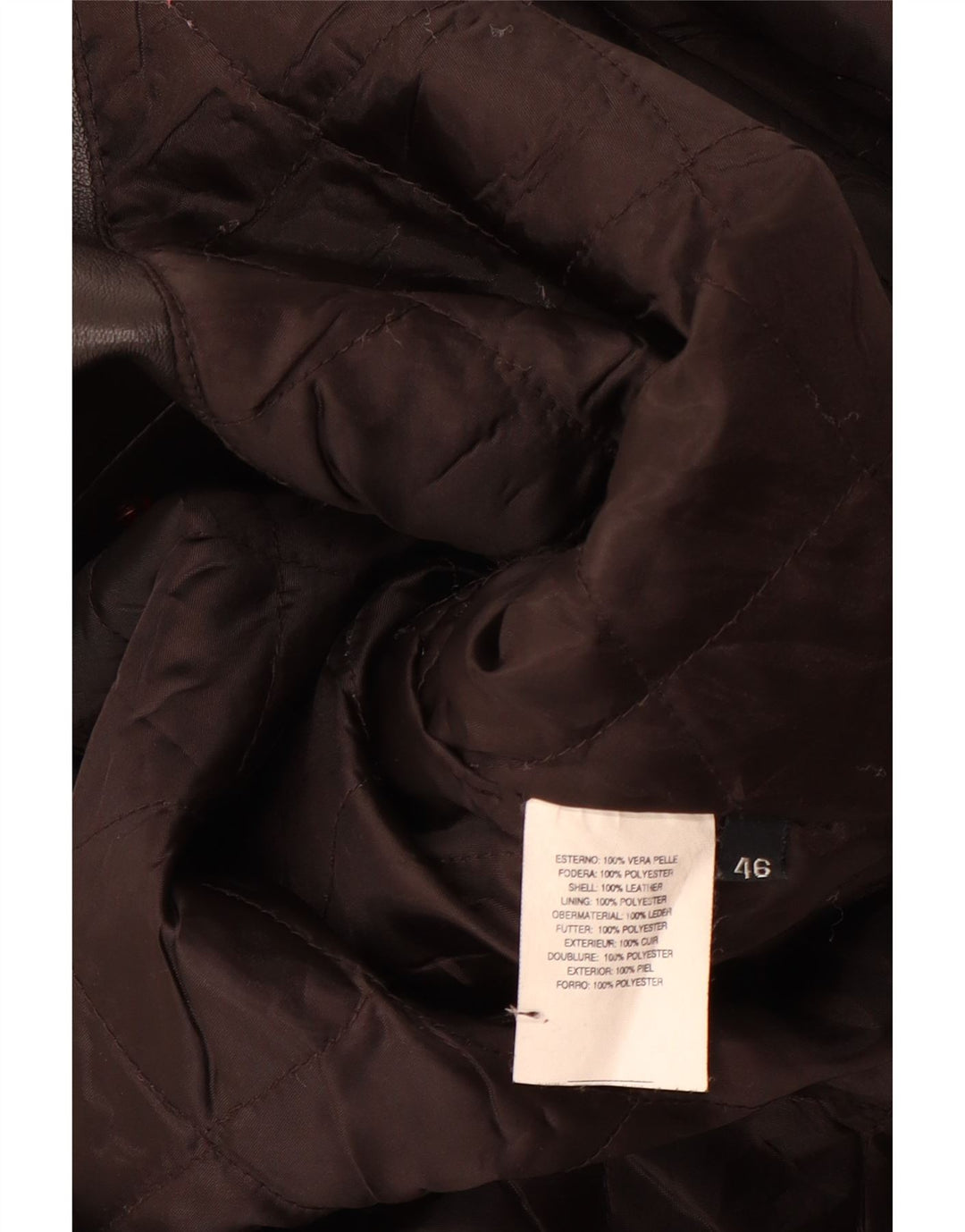 Palton din piele vintage pentru femei IT 46 din piele neagră mare