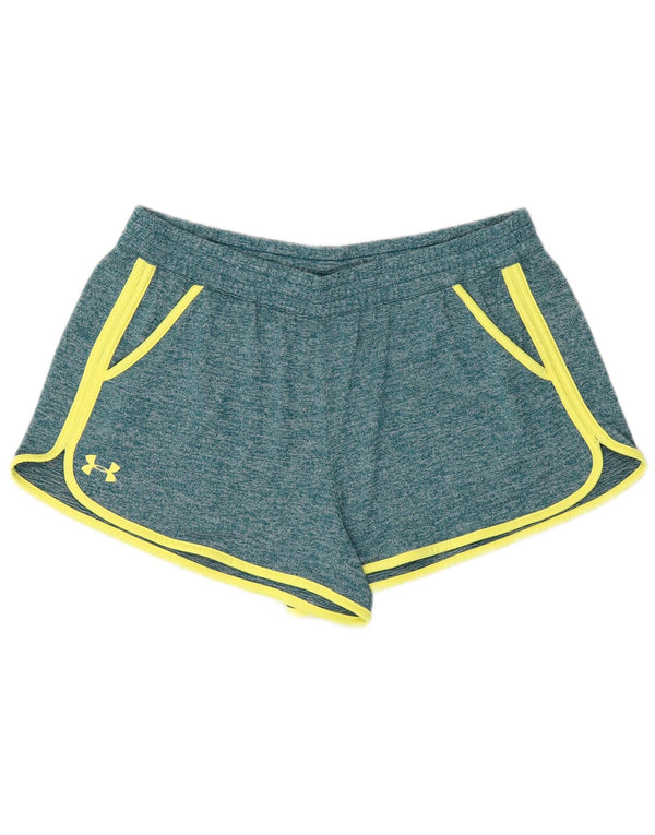 Pantaloni scurți sport Under Armour pentru femei, cu tăiere lentă, UK 16, mari, verde, pete