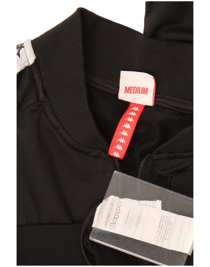 Jachetă de top cu trening grafic KAPPA pentru femei UK 14 Medium Black Colorblock
