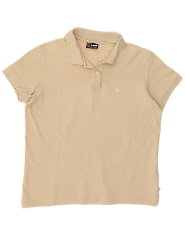 Tricou polo pentru femei Lotto UK 14 mare, bej, bumbac