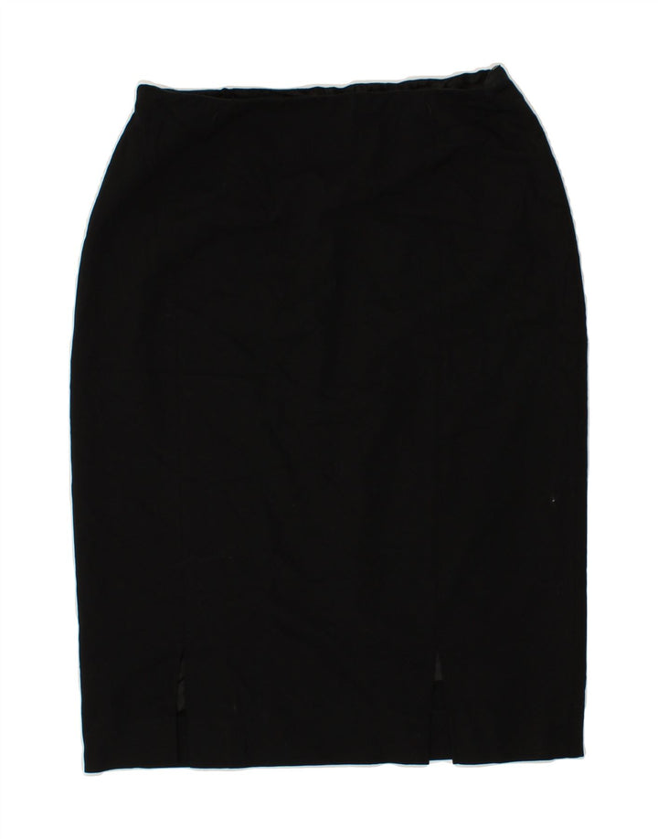 Fusta midi pentru femei JAEGER UK 12 Medium W28 Lână neagră