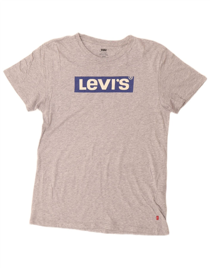 Tricou cu grafic Levi's pentru bărbați Top din bumbac cu pete gri mediu
