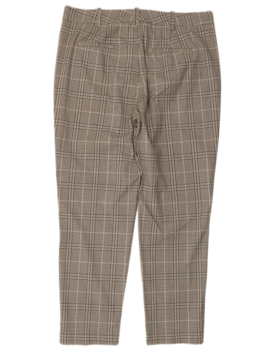 ZARA Womens Tapered Cropped Trousers Medium W28 L25 Beige Houndstooth