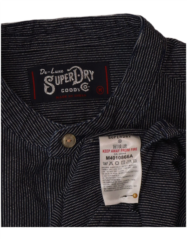 Cămașă pentru bărbați Superdry, poliester cu dungi medii bleumarin