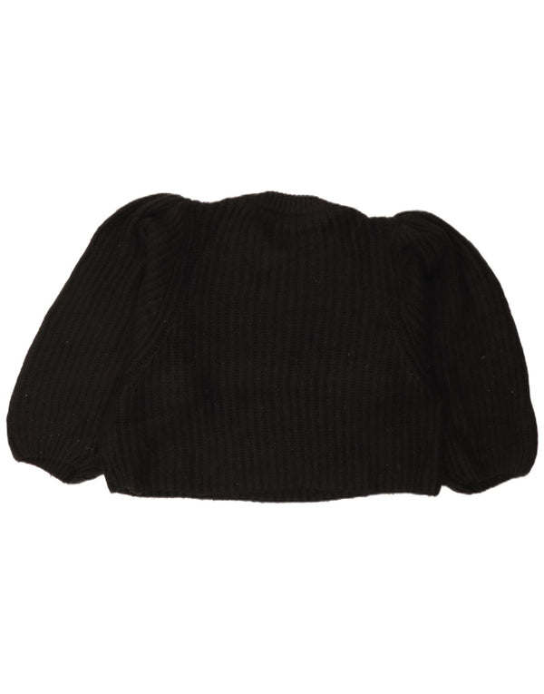 Topshop Pulover Crop Oversized Crew Deck Pulover UK 14 Medium Negru