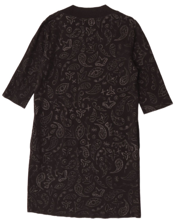 Rochie jumper pentru femei Diesel cu mâneci 3/4 UK 14 Medium Black Paisley Bumbac