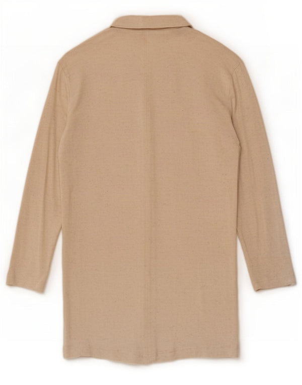 Pulover cardigan cu paragate Benetton pentru femei UK 14 Medium Beige Flecked
