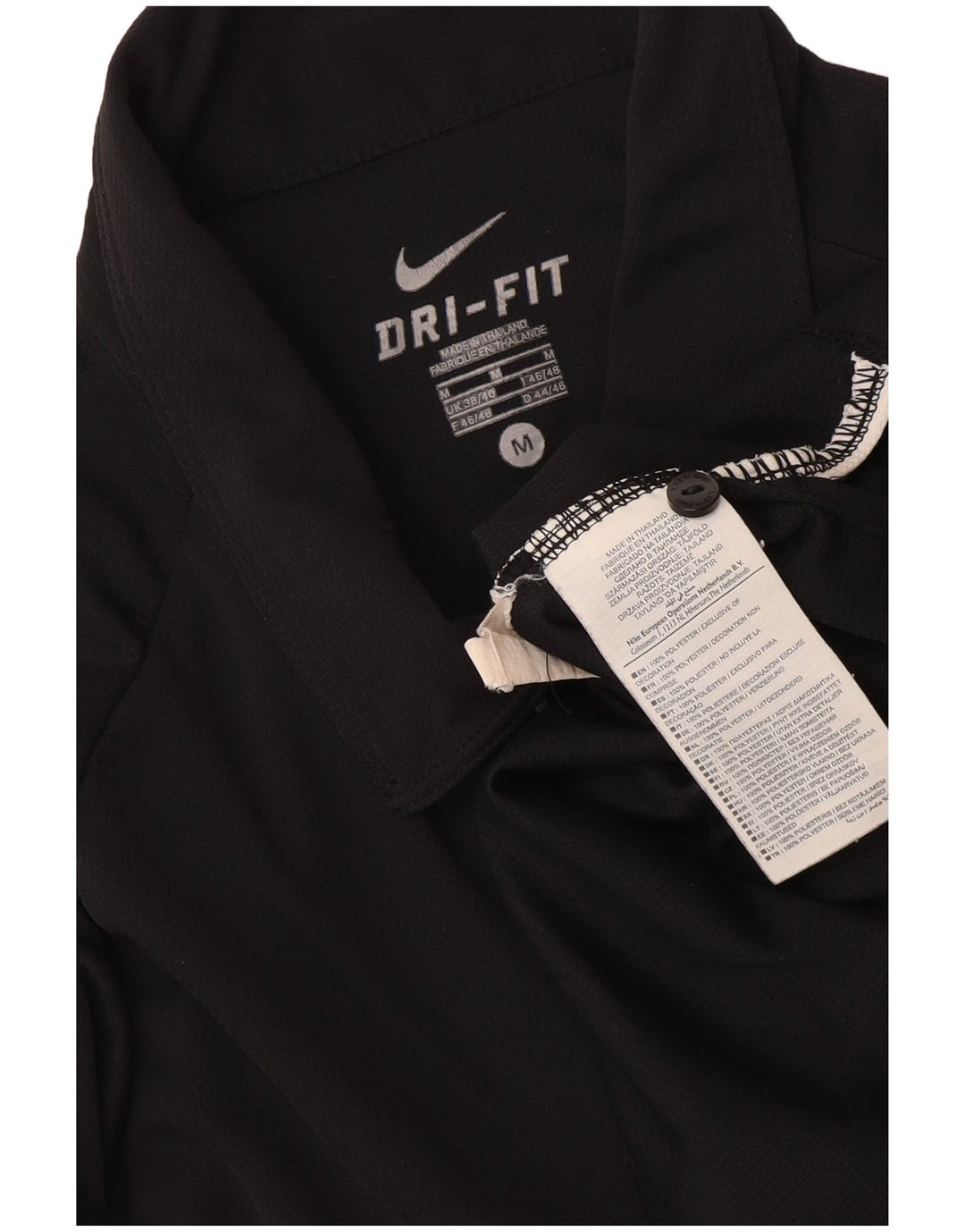 Tricou polo Nike Dri Fit pentru bărbați Marea Britanie 38/40 Mediu Negru Poliester Colorblock