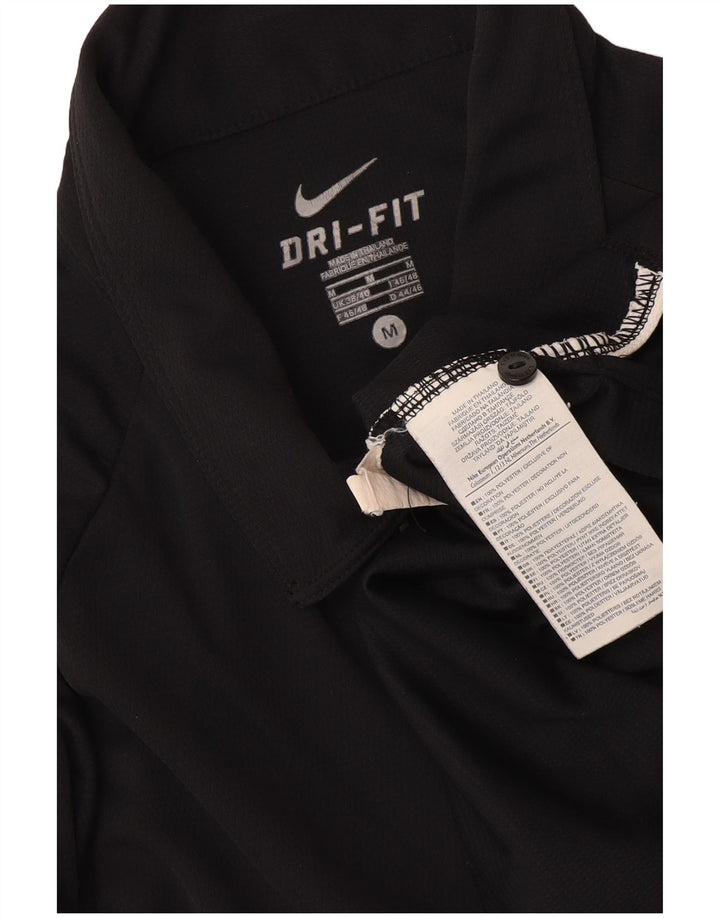 Tricou polo Nike Dri Fit pentru bărbați Marea Britanie 38/40 Mediu Negru Poliester Colorblock