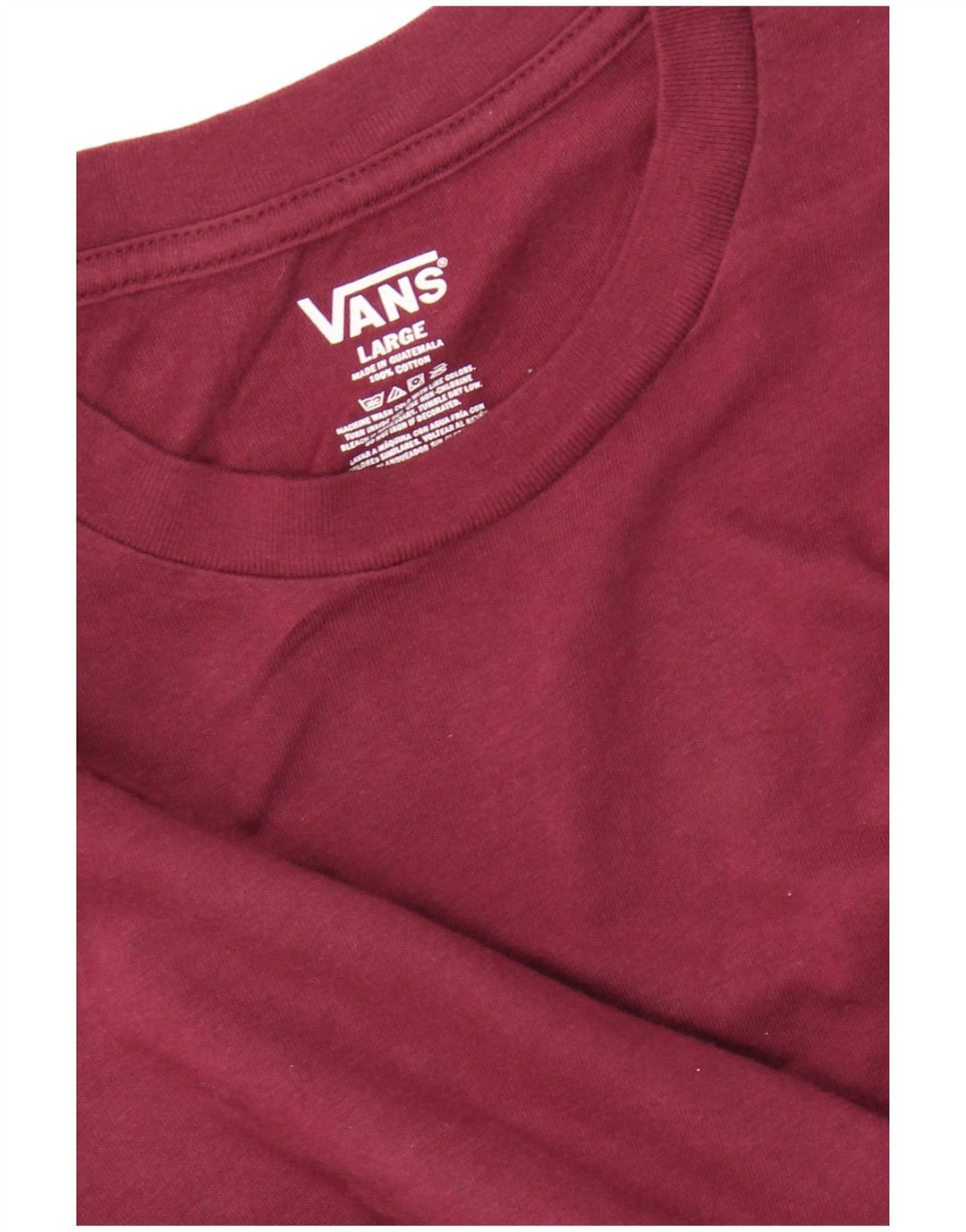 VANS Top grafic pentru femei cu mânecă lungă UK 14 mare bumbac burgundy