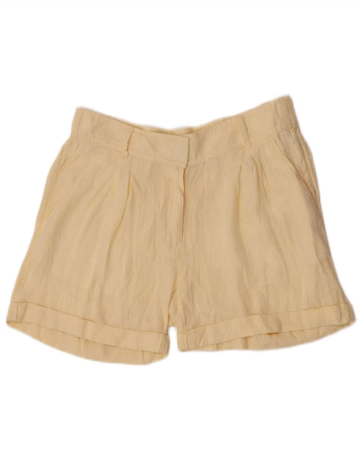 Pantaloni scurti chino pentru femei Marks & Spencer UK 12 Medium W30 Yellow Linen