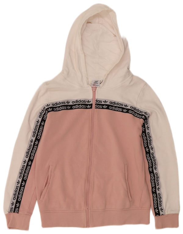 Pulover Adidas Graphic Zip pentru femei UK 14 Roz mediu Colorblock