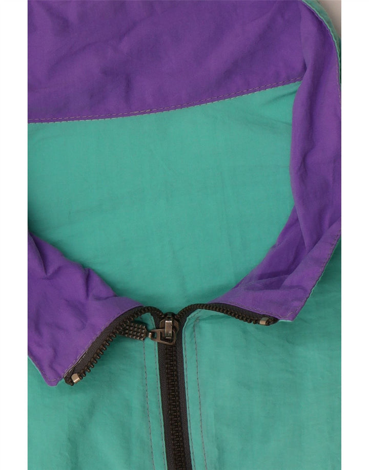 Jachetă de trening pentru bărbați vintage XL, poliamidă geometrică albastră