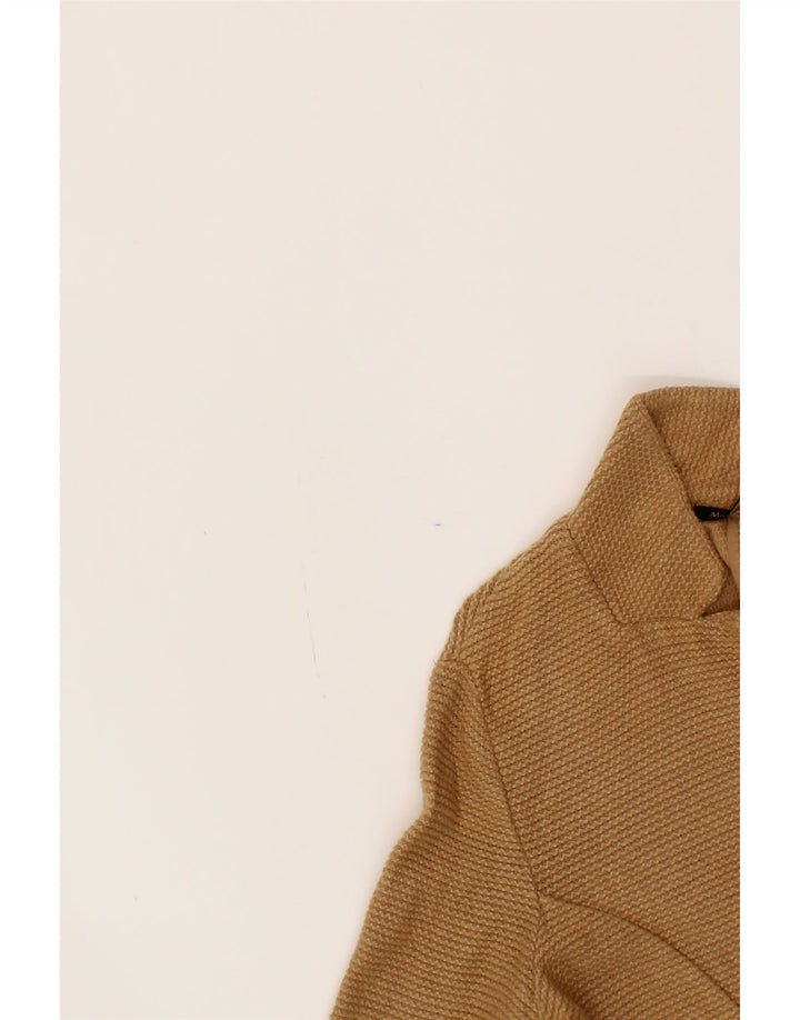 MASSIMO DUTTI Womens 2 Button Blazer Jacket UK 14 Medium Brown Cotton Vintage Massimo Dutti and Second-Hand Massimo Dutti from Messina Hembry 