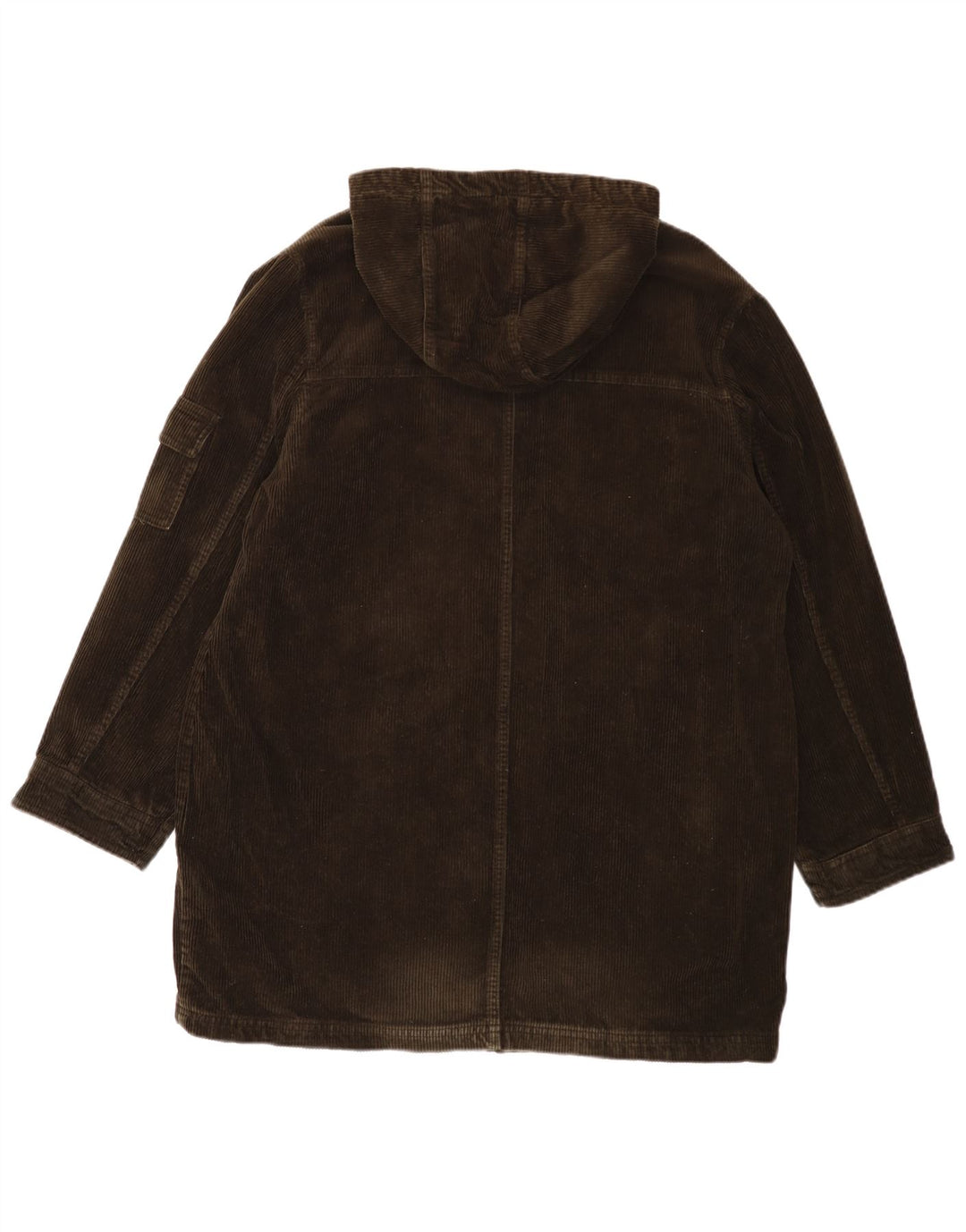 EDDIE BAUER Palton supradimensionat din velur cu glugă pentru femei UK 16 mare, bumbac kaki