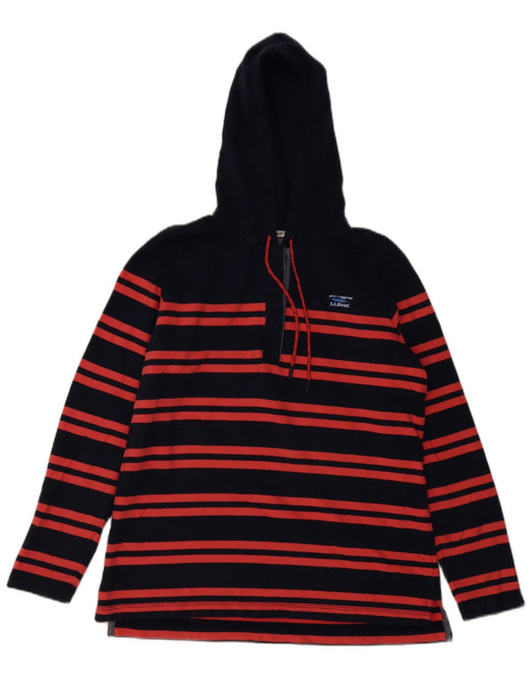 L.L.Bean Pulover cu glugă pentru femei UK 14 Medium bleumarin, bumbac cu dungi