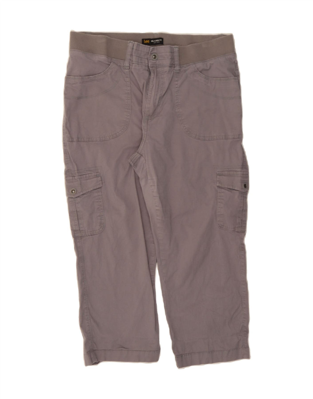 LEE Womens Mid Rise Relaxed Fit Capri Trousers W32 L22 Grey Vintage Lee and Second-Hand Lee from Messina Hembry 