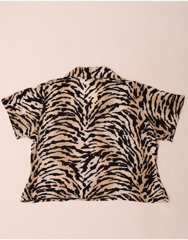Tricou pentru femei Marks & Spencer Top UK 20 2XL Bej Viscoză cu imprimeu animal