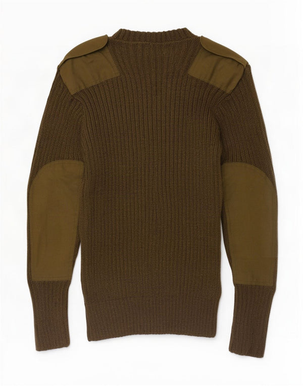 Pulover vintage pentru bărbați, militar cu gât crew, XS, kaki, color block