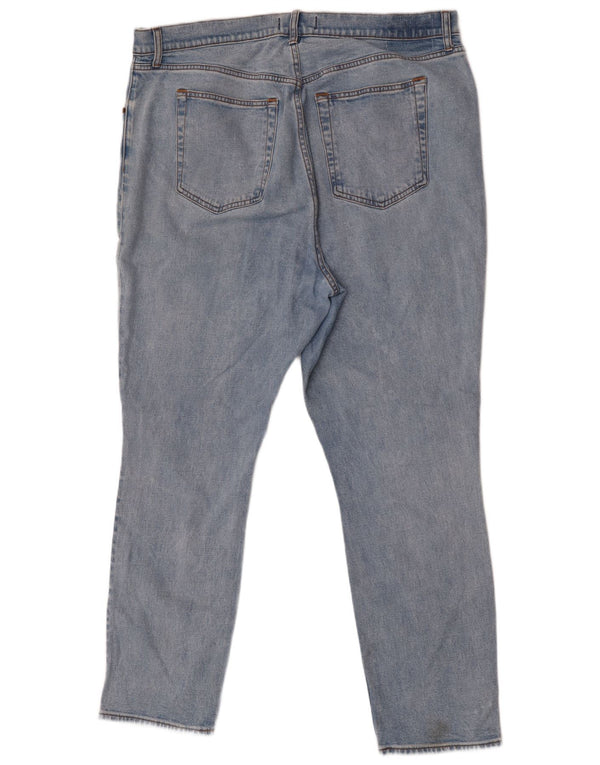 Blugi drepti pentru femei Abercrombie & Fitch cu talie mare US 20 3XL W35 L31 Albastru