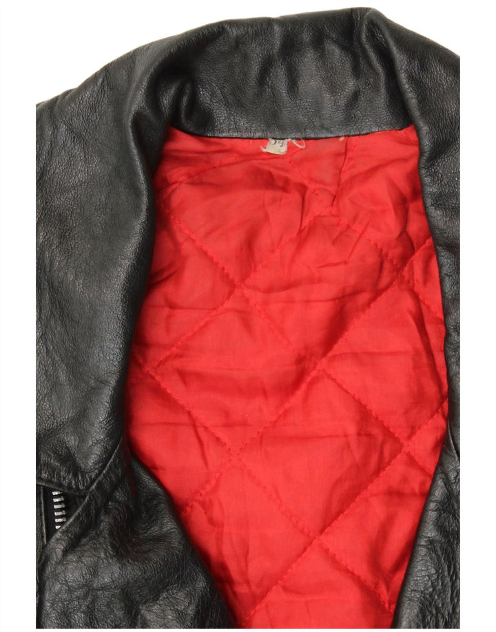 Jachetă motociclist din piele pentru bărbați VINTAGE IT 54 XL neagră