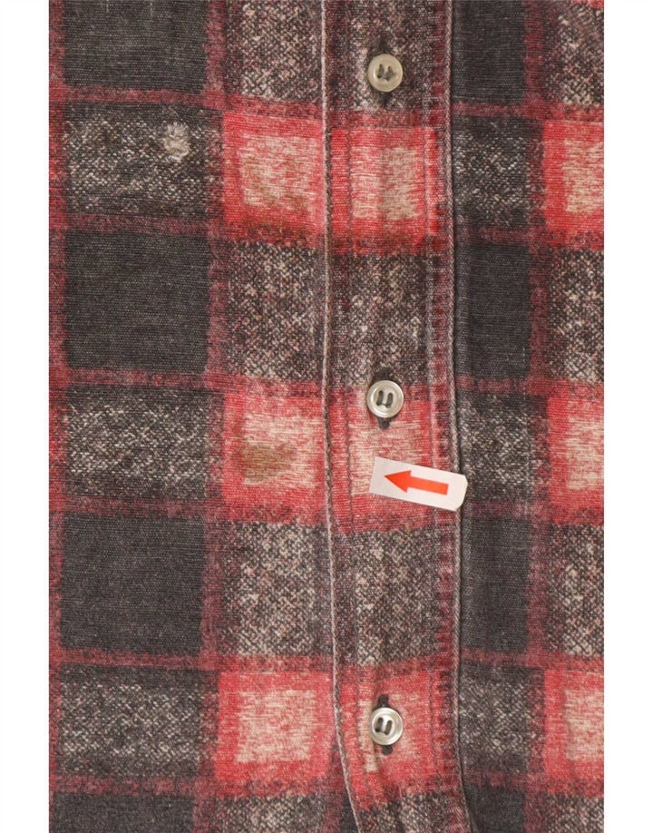 Cămașă de flanel pentru bărbați El Charro, bumbac cu carouri, gri mare