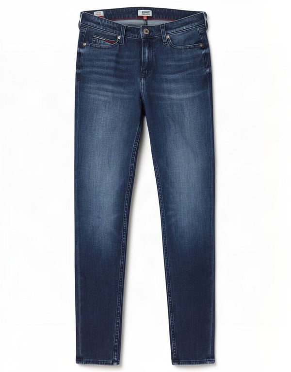 Banchi skinny Tommy Hilfiger pentru femei cu talie medie W27 L30, bumbac bleumarin