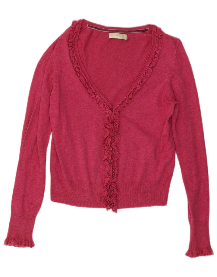 Pulover cardigan cu volane în față pentru femei Marks & Spencer UK 8 mic roz