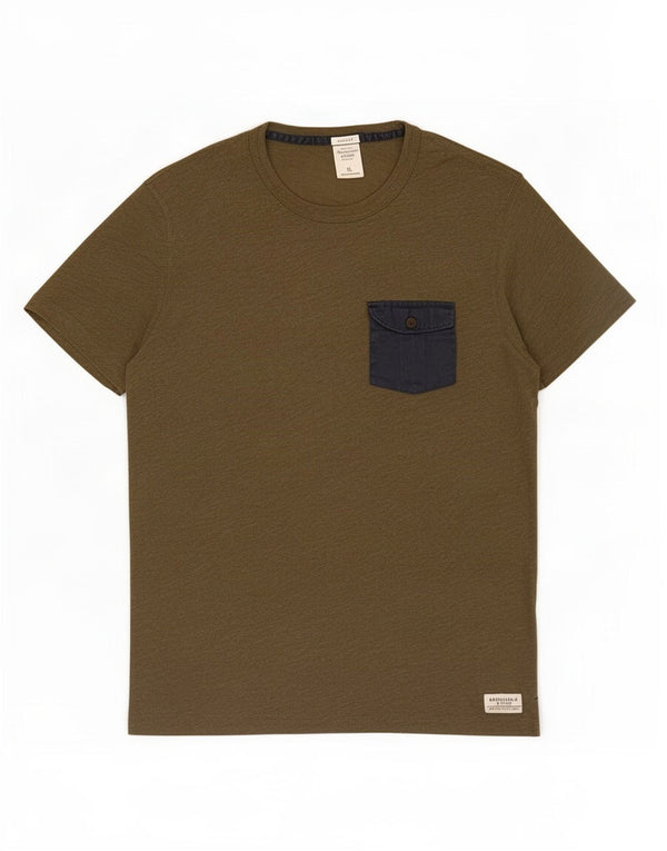 Tricou pentru bărbați Abercrombie & Fitch Muscle Top XL Kaki Bumbac