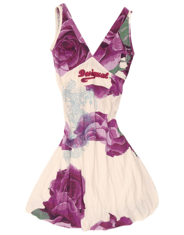 Rochie Bubble fără mâneci Desigual pentru femei UK 12 Medium White Floral