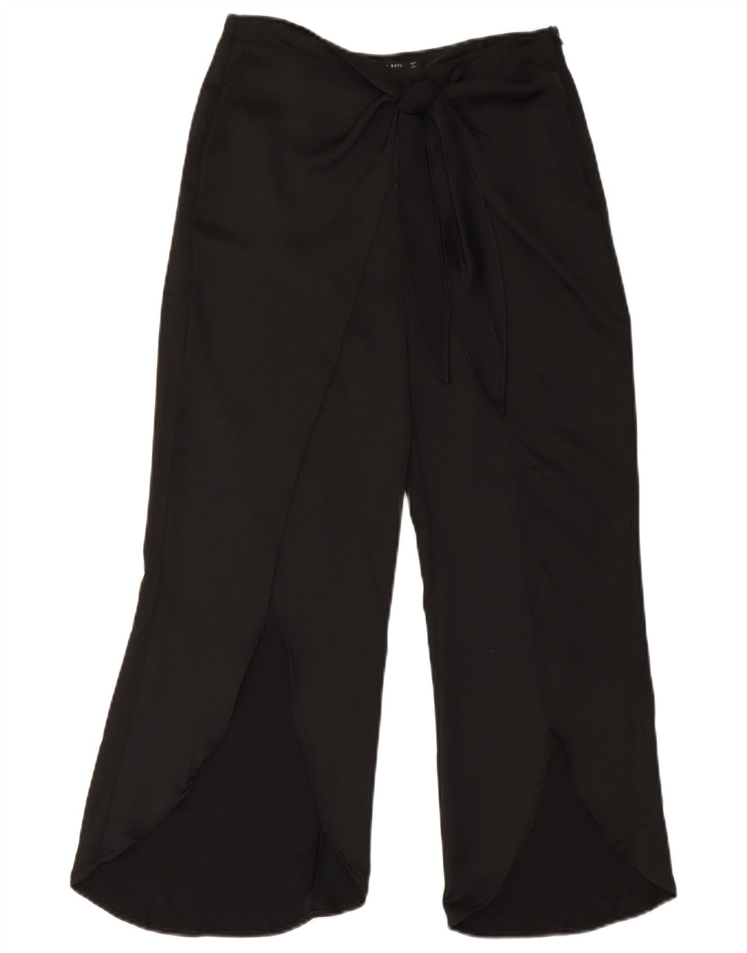 Pantaloni tăiați pentru femei Zara cu picioare largi Mici L28 L23 Poliester negru