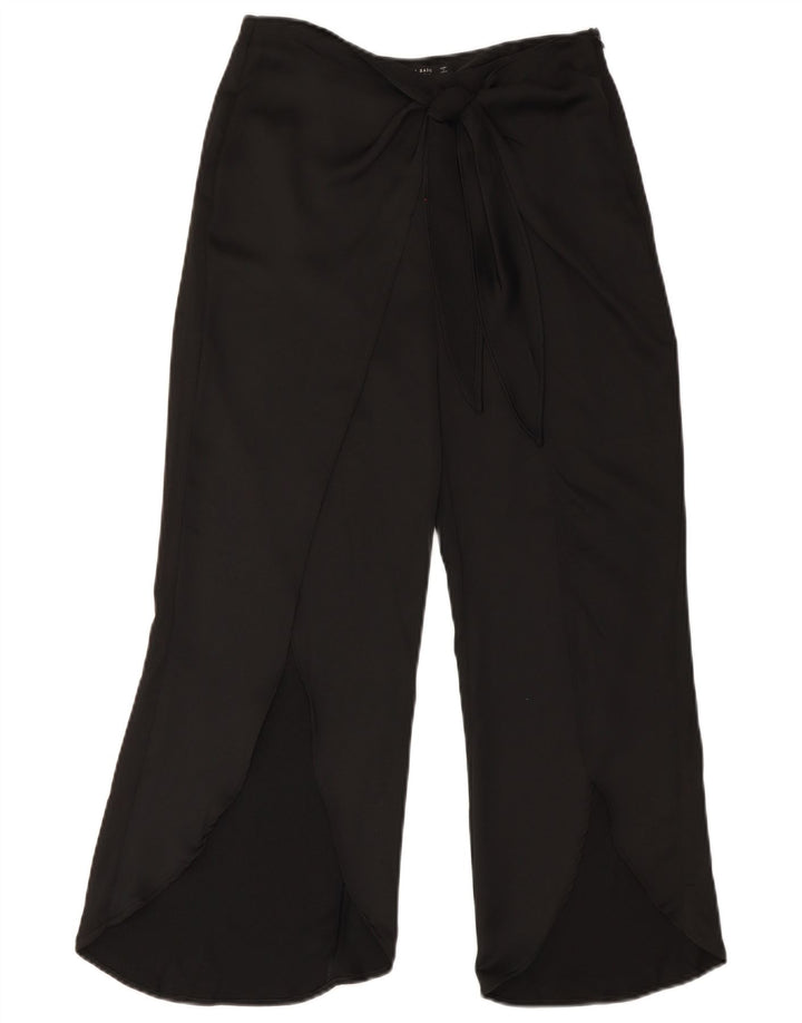 Pantaloni tăiați pentru femei Zara cu picioare largi Mici L28 L23 Poliester negru
