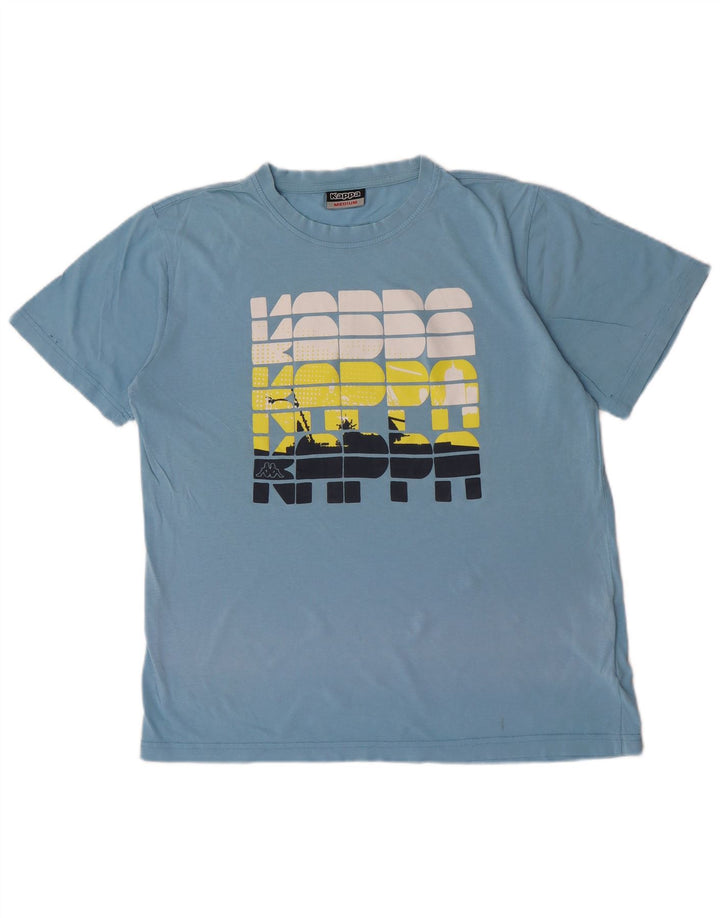 Tricou grafic pentru bărbați Kappa Top din bumbac albastru mediu
