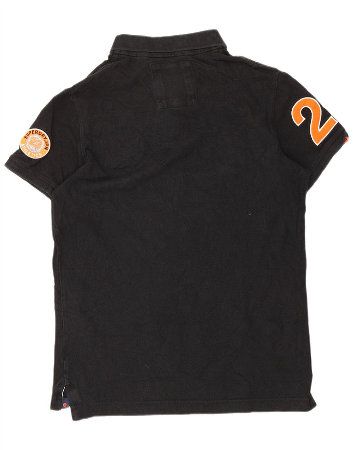 Tricou polo grafic pentru bărbați Superdry, mare, negru
