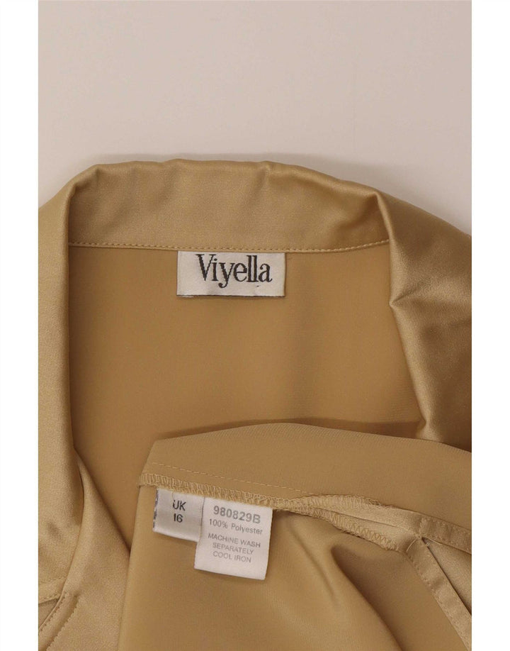 Bluză cămașă pentru femei Viyella UK 16 Poliester auriu mare