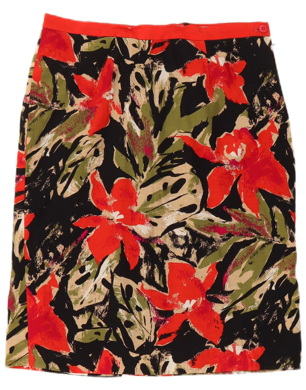 Fusta creion vintage pentru femei W28 Medium Black Floral