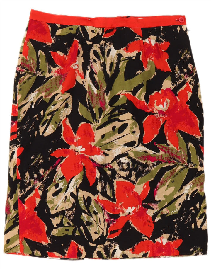 Fusta creion vintage pentru femei W28 Medium Black Floral