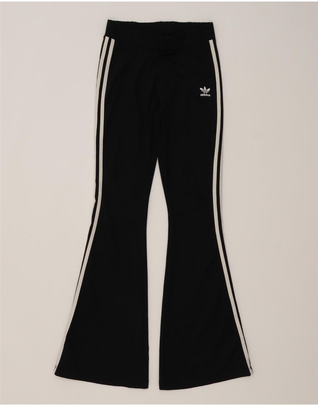 Pantaloni de trening Adidas Flare pentru femei UK 12 Poliester mediu negru