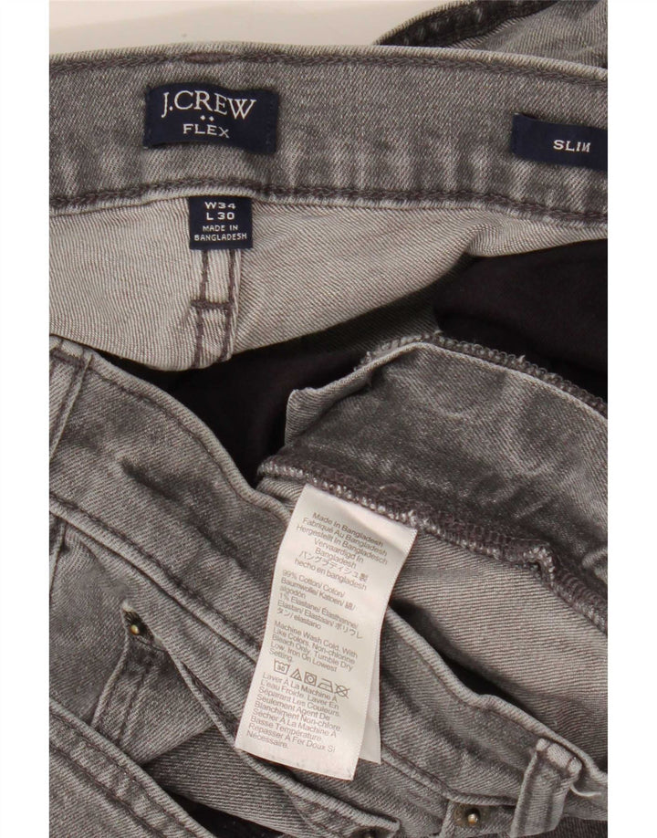 Blugi pentru femei J. Crew Flex Slim W34 L30 bumbac gri