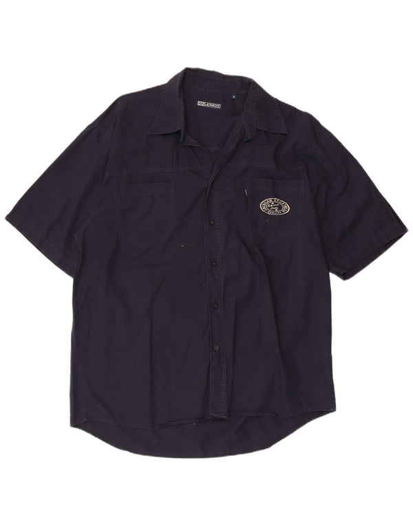 Cămașă cu mânecă scurtă pentru bărbați Lerros, bumbac XL bleumarin