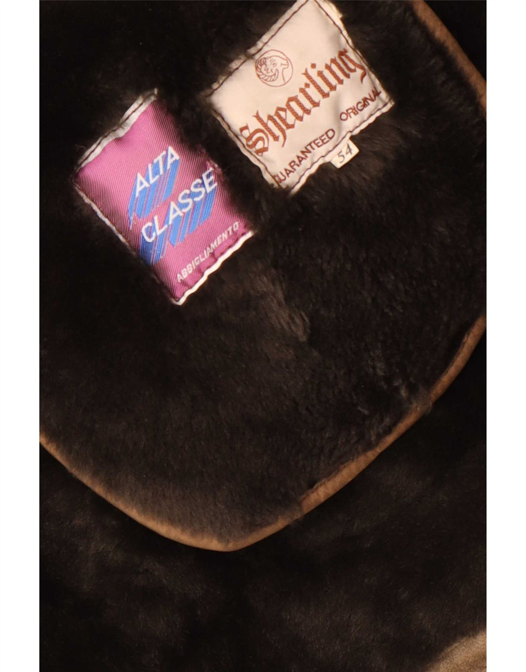 Palton din shearling cu glugă vintage pentru bărbați IT 54 2XL kaki