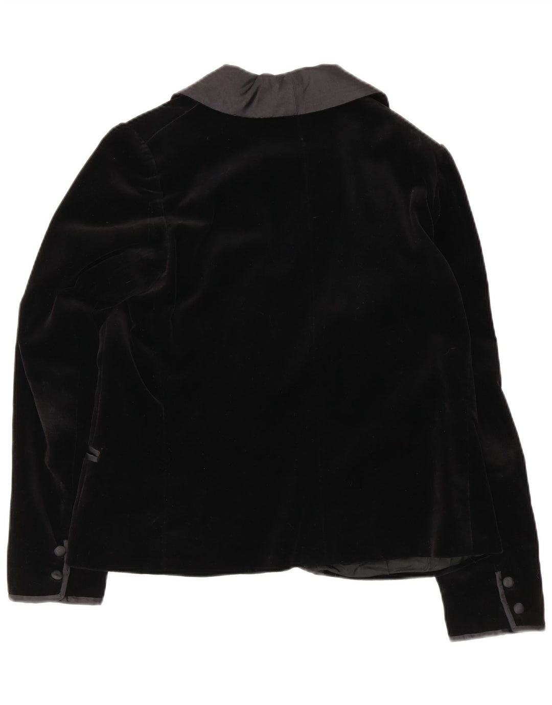 Blazer Vintage pentru femei cu 1 nasture din catifea, UK 16, mare, negru