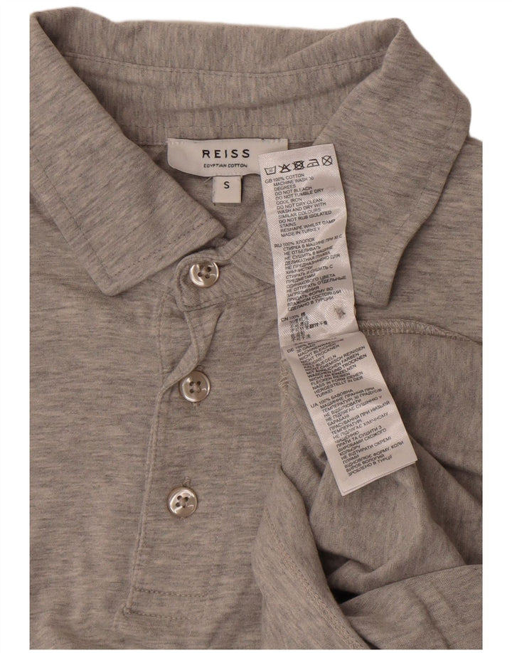 Tricou polo Reiss pentru bărbați, bumbac cu pete gri mic