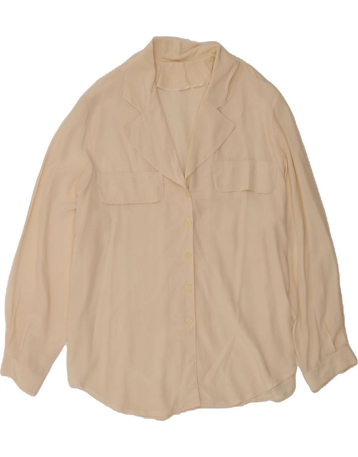 VINTAGE Womens Oversized Shirt Blouse UK 16 Large Off White Vintage Vintage and Second-Hand Vintage from Messina Hembry 