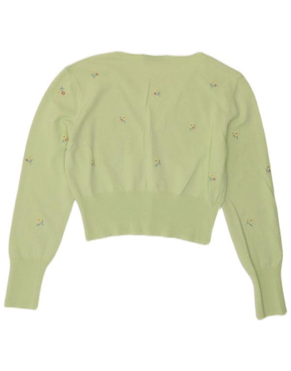 Pulover Bolero pentru femei Zara UK 14 mare, verde, florală, viscoză