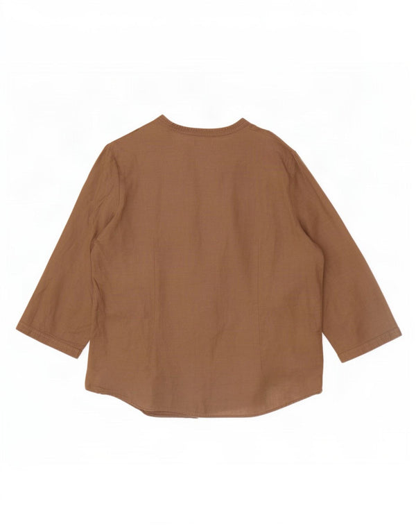 Bluză cămașă cu mâneci 3/4 pentru femei Marks & Spencer UK 18 XL Maro
