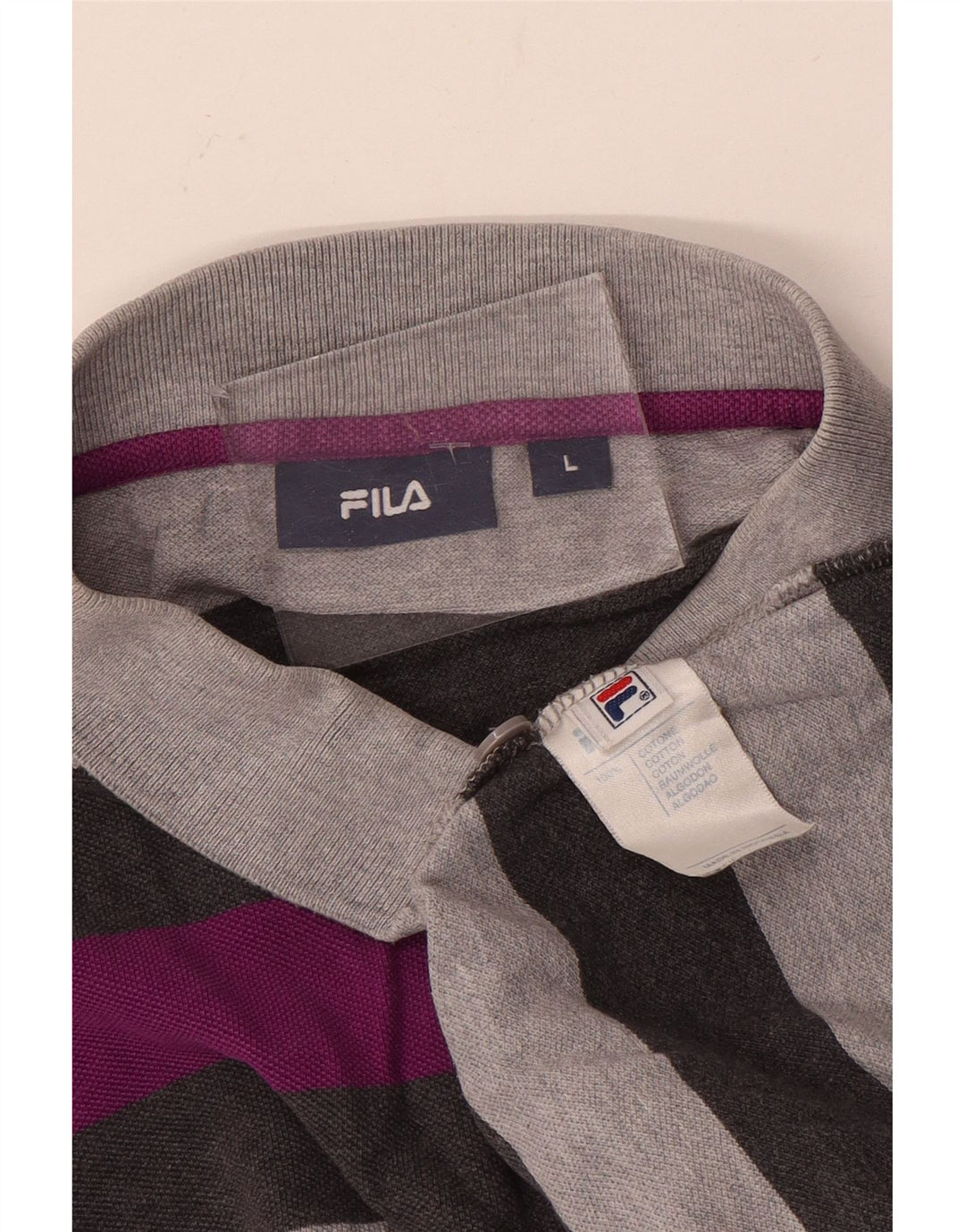 Tricou polo pentru bărbați FILA, mare, gri, bumbac color bloc