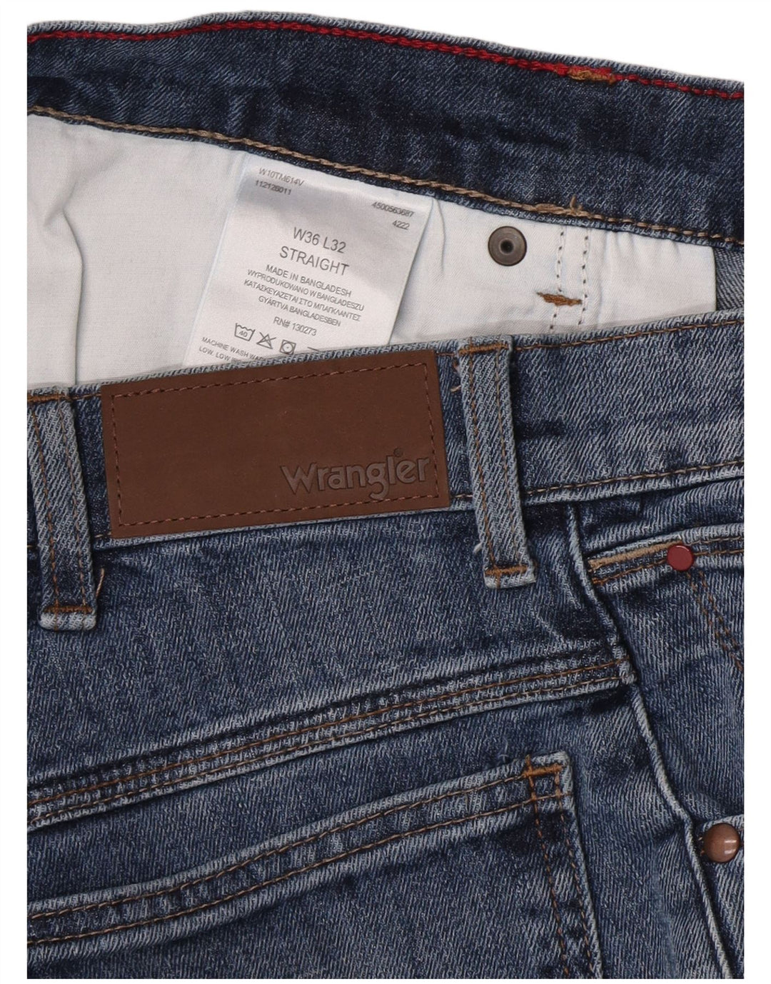 Blugi drepti pentru bărbați Wrangler W36 L29 Bumbac albastru