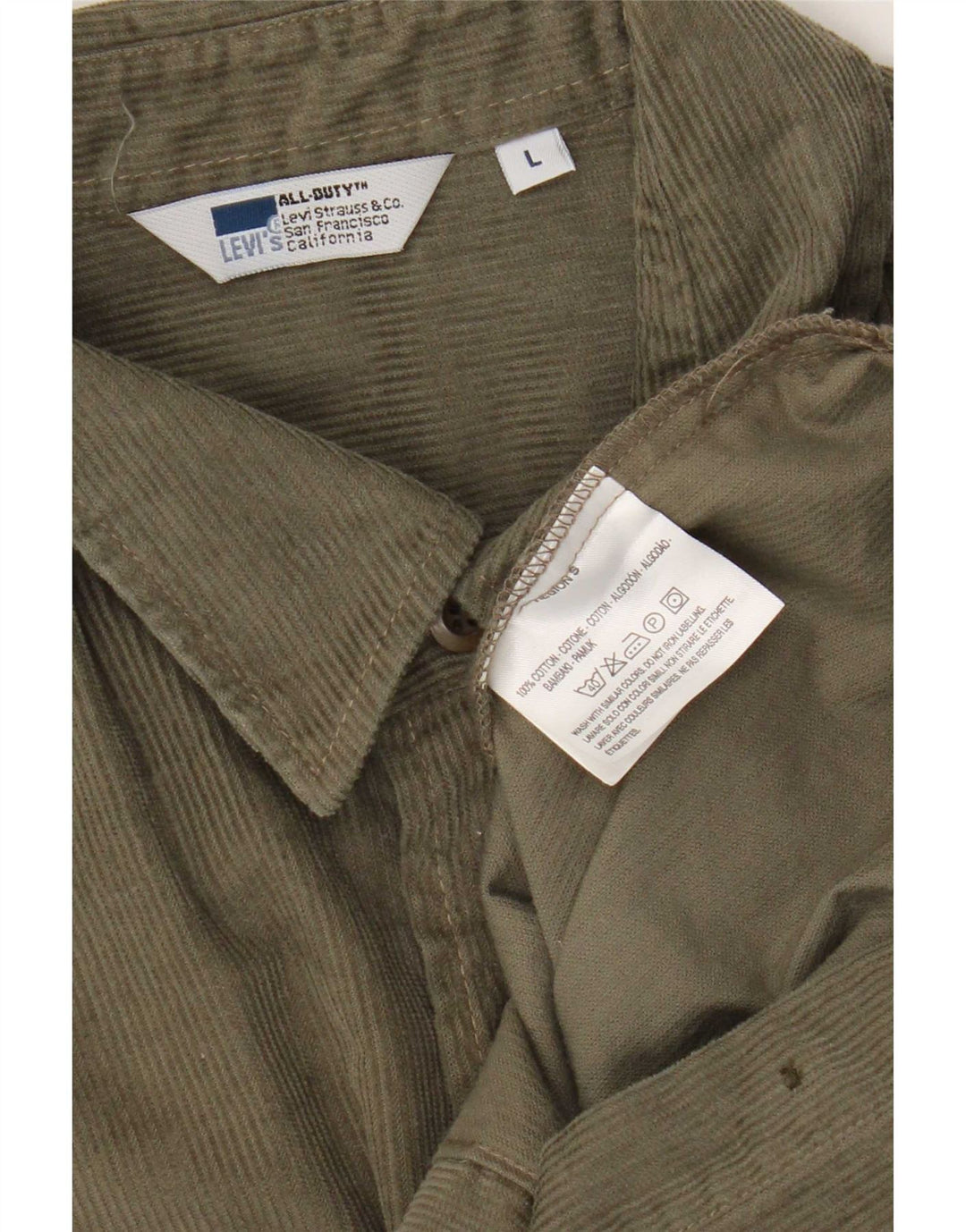 Cămașă pentru bărbați Levi's din velur, bumbac mare kaki